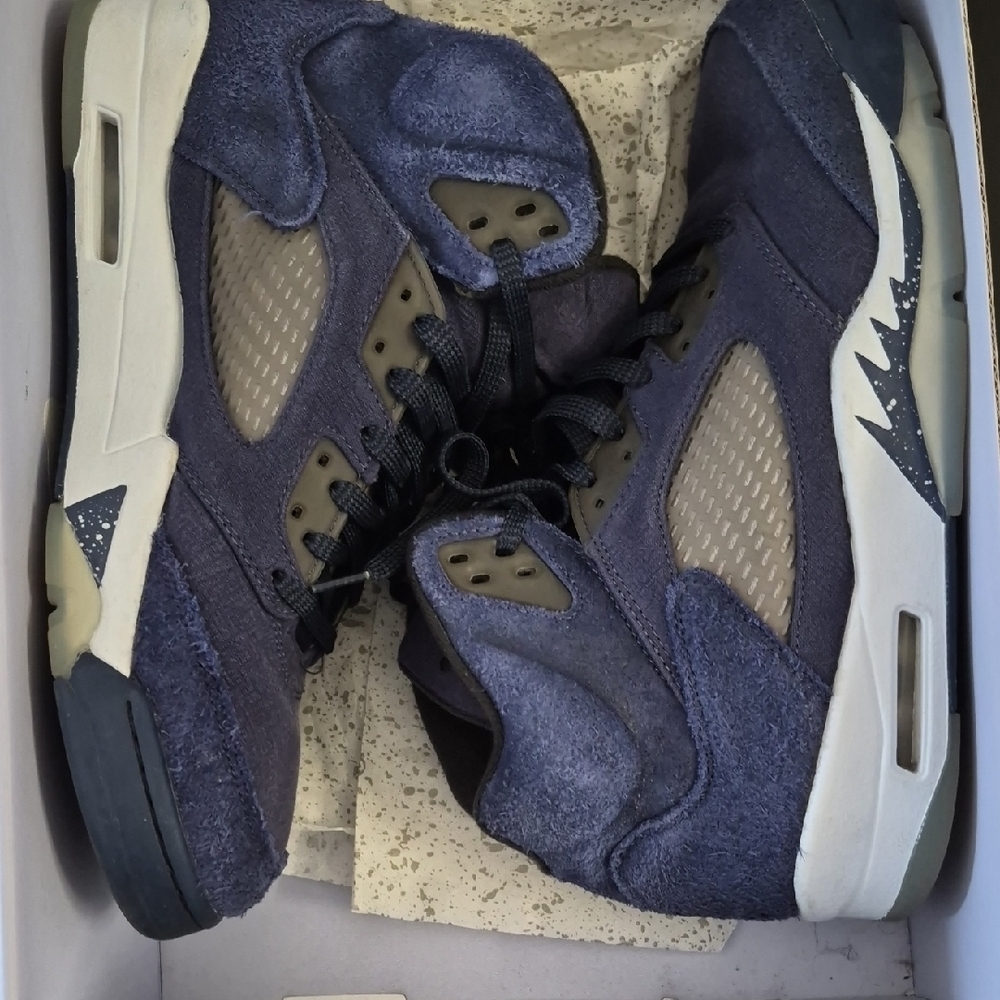 Jordan Navy Suede Sneakers